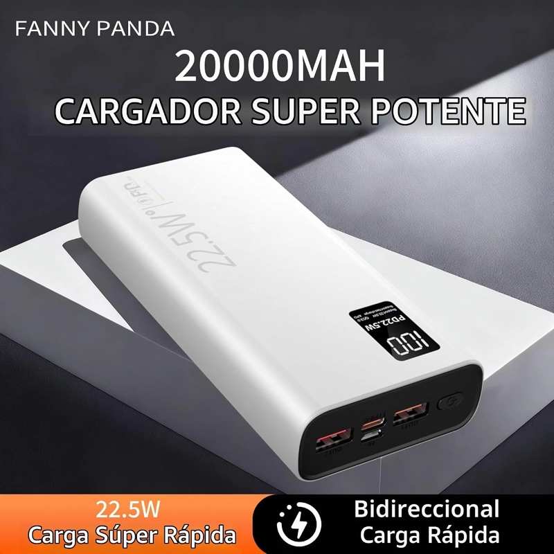 FUNNYPANDA CARGADOR PORTATIL DE 20000 MAH, 22.5 W USB C ENTRADA Y SALIDA CARGADOR DE ENERGIA - 3
