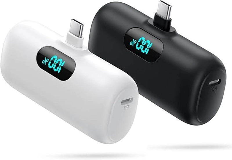 PAQUETE DE 2 CARGADOR PORTATIL PEQUEÑO PARA IPHONE 17/16/15 SERIES, 5000MAH 3A PD USB C POWER BANK, - 1