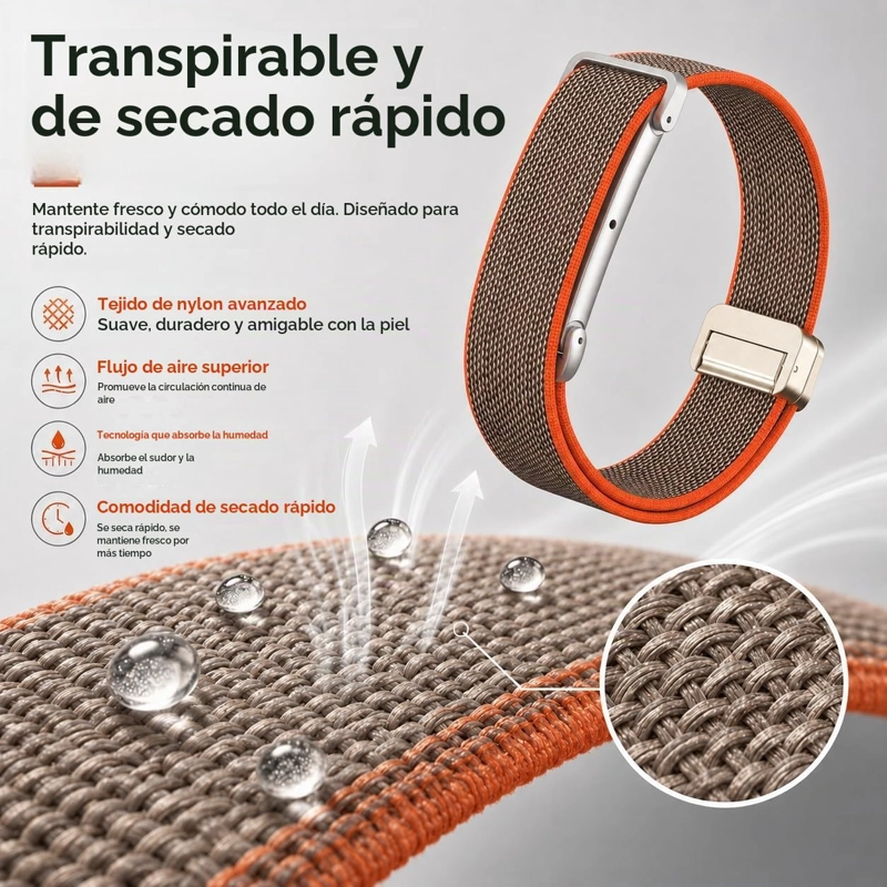 BANDA DE NAILON PARA GOOGLE FITBIT AIR CON CIERRE MAGNE TICO - 4