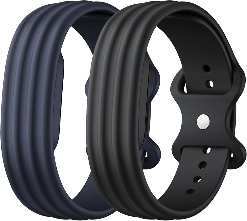 PAQUETE DE 2 CORREAS COMPATIBLES CON GOOGLE FITBIT AIR BAND SILICONE, S/L, A PRUEBA DE SUDOR - 1