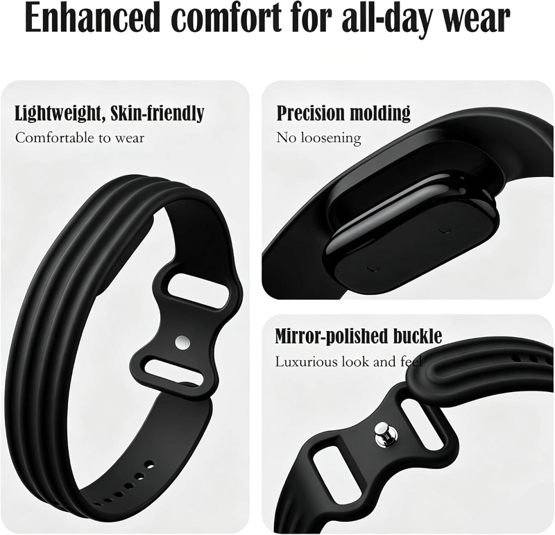 PAQUETE DE 2 CORREAS COMPATIBLES CON GOOGLE FITBIT AIR BAND SILICONE, S/L, A PRUEBA DE SUDOR - 2