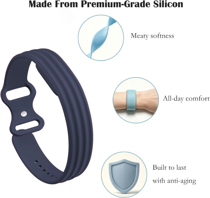 PAQUETE DE 2 CORREAS COMPATIBLES CON GOOGLE FITBIT AIR BAND SILICONE, S/L, A PRUEBA DE SUDOR - 3