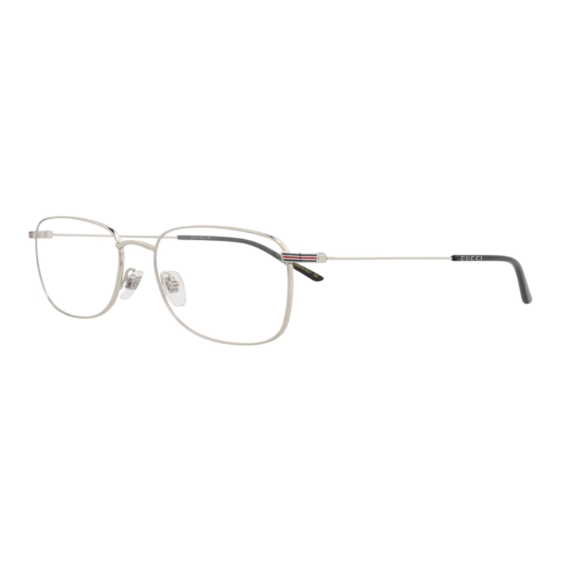 MARCOS OPTICOS METALICOS GUCCI CON MARCO CUADRADO PARA HOMBRE EN PLATA PLATEADA TRANSPARENTE - 2