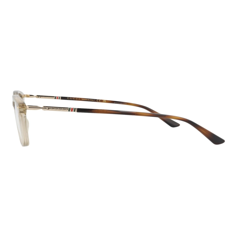 MONTURAS OPTICAS DE ACETATO DE MARCO CUADRADO GUCCI PARA HOMBRE EN GRIS DORADO TRANSPARENTE - 3