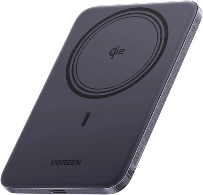 UGREEN MAGFLOW AIR QI2 POWER BANK, BATERIA MAGNE TICA ULTRAFINA DE 5000 MAH DE 0.339 IN, CARGADOR - 4