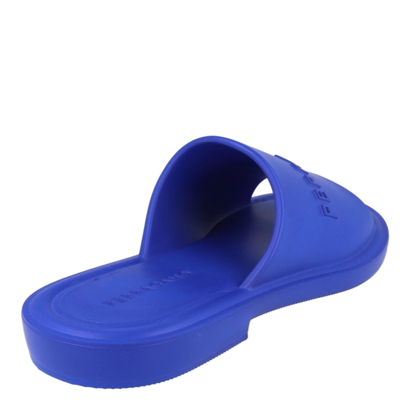 CALZADO ESTILO SLIDES CON LOGO DE FERRAGAMO GIUNEVA PARA HOMBRE EN COLOR AZUL - 3