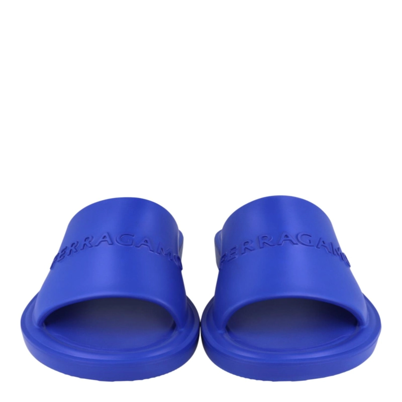CALZADO ESTILO SLIDES CON LOGO DE FERRAGAMO GIUNEVA PARA HOMBRE EN COLOR AZUL - 5