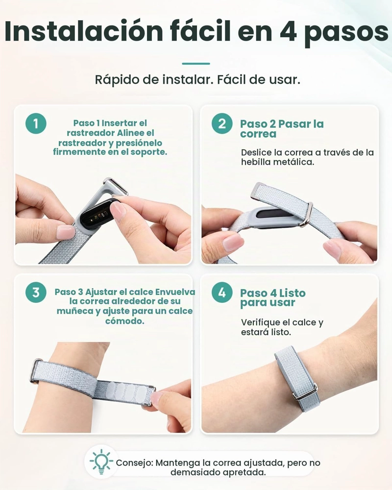 PAQUETE DE 3 BANDAS DE NAILON COMPATIBLES CON GOOGLE FITBIT AIR PERFORMANCE - 6