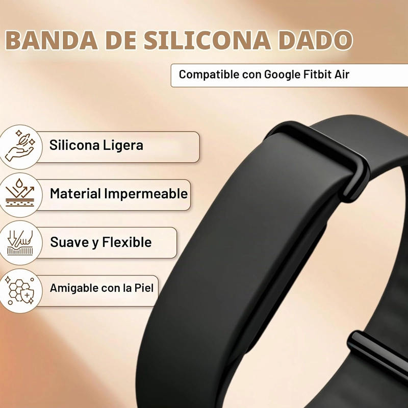 DADO CORREA DE SILICONA SUAVE COMPATIBLE CON GOOGLE FITBIT AIR, PULSERA DE REPUESTO DEPORTIVA - 2