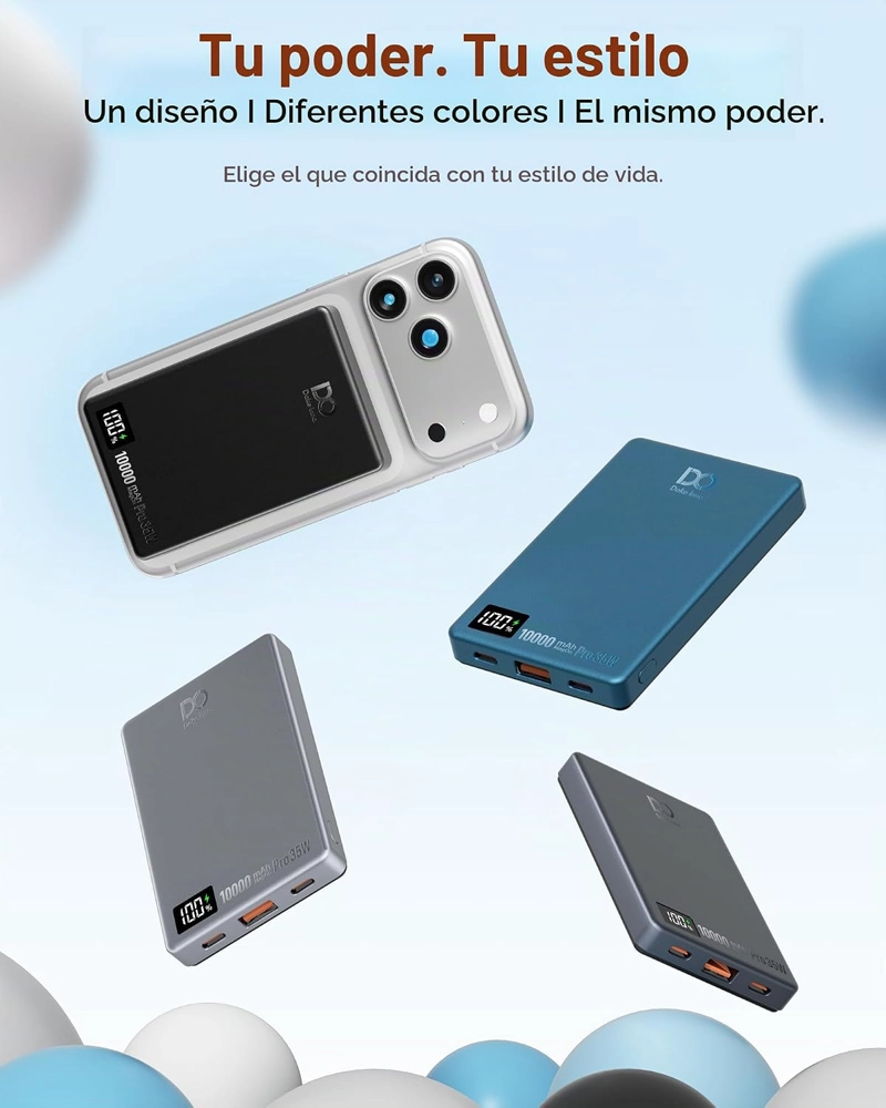 CARGADOR PORTATIL DE CARGA RAPIDA INALAMBRICO MAGNE TICO DEL BANCO 10000MAH DEL PODER DE PD 35W - 5