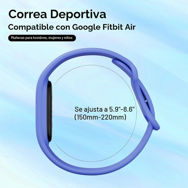 SILICONE BAND COMPATIBLE PARA GOOGLE FITBIT AIR,SWEATPROOF & WATER RESISTANT - 6