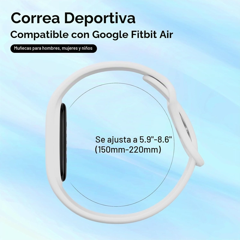 SILICONE BAND COMPATIBLE PARA GOOGLE FITBIT AIR,SWEATPROOF & WATER RESISTANT - 6