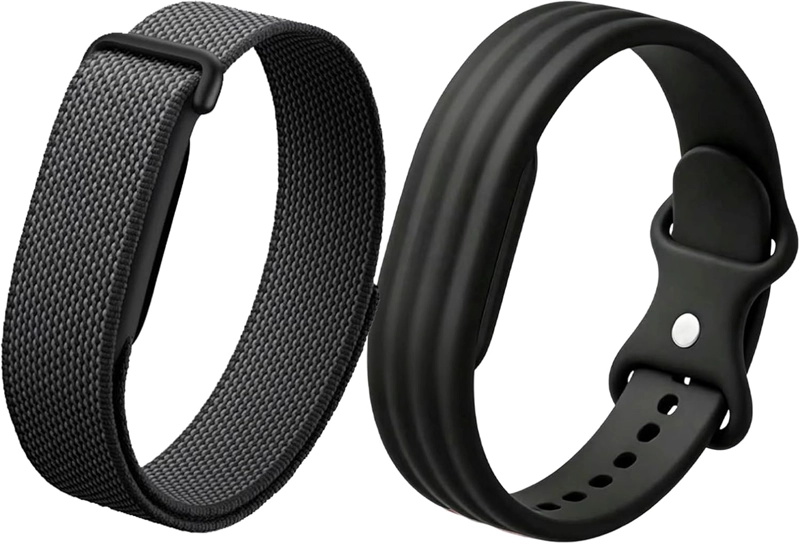 PAQUETE DE 2 BANDAS PARA GOOGLE FITBIT AIR, MATERIAL DE SILICONA Y NAILON CON HEBILLA DE METAL, - 1