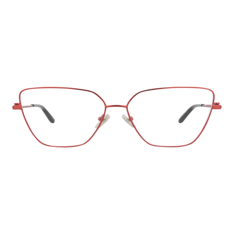 MARCOS OPTICOS METALICOS BALENCIAGA CON FORMA DE OJO DE GATO PARA MUJER EN ROJO ROJO Y TRANSPARENTE - 1