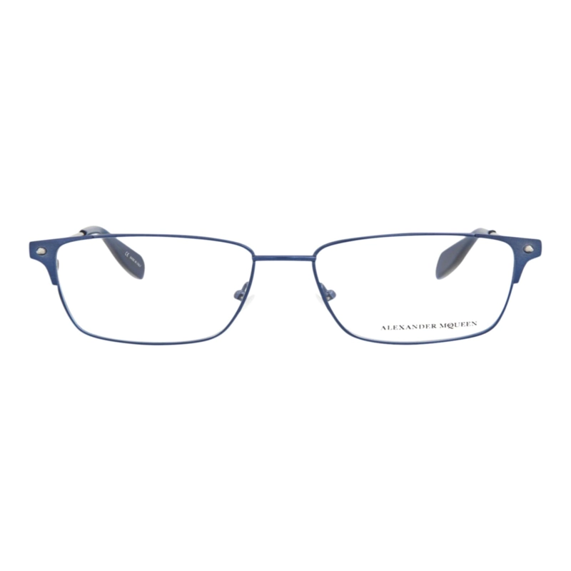MARCOS OPTICOS DE METAL ALEXANDER MCQUEEN CON MARCO CUADRADO PARA HOMBRE EN AZUL PLATEADO - 1
