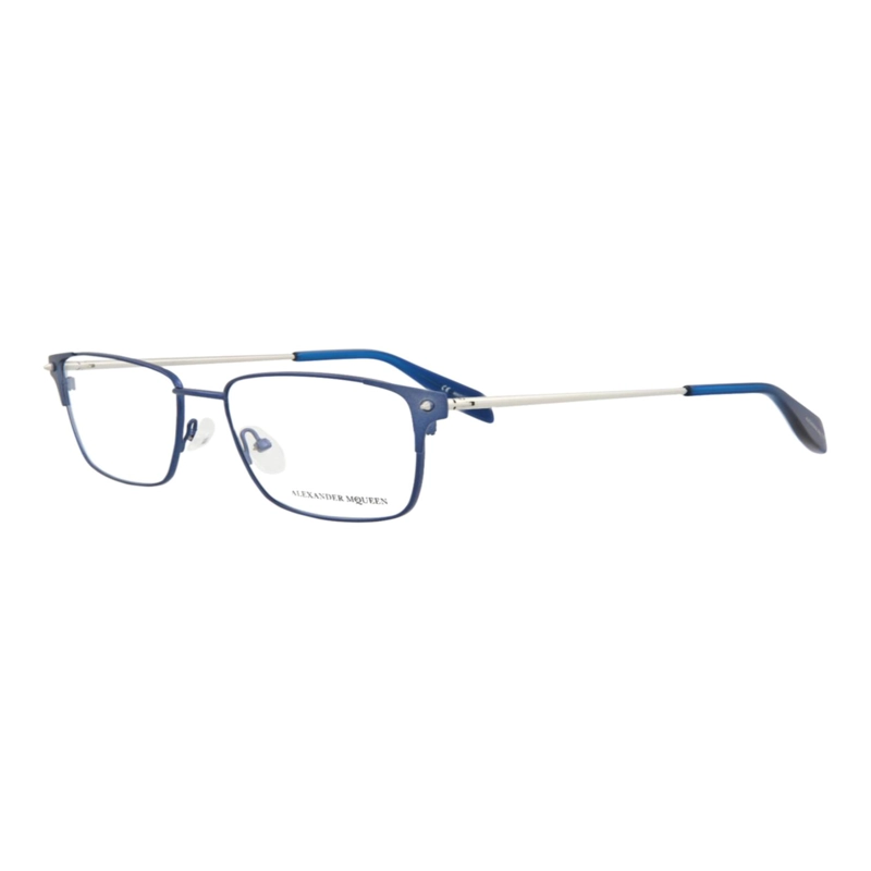 MARCOS OPTICOS DE METAL ALEXANDER MCQUEEN CON MARCO CUADRADO PARA HOMBRE EN AZUL PLATEADO - 2