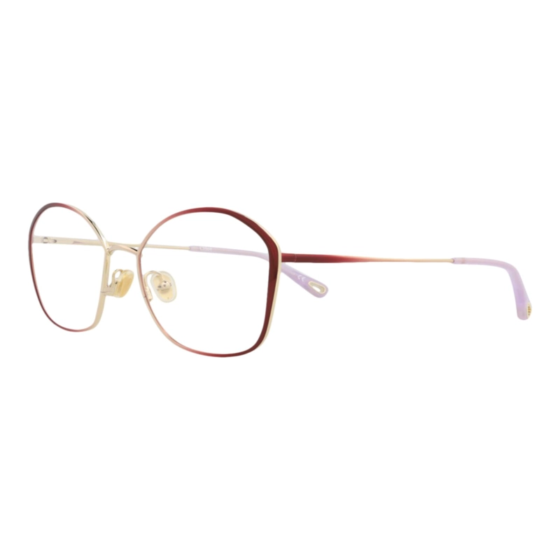 MARCOS OPTICOS METALICOS CHLOE  CON MARCO CUADRADO PARA MUJER EN COLOR BURDEOS BURDEOS TRANSPARENTE - 2