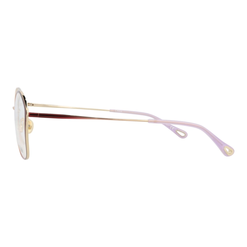 MARCOS OPTICOS METALICOS CHLOE  CON MARCO CUADRADO PARA MUJER EN COLOR BURDEOS BURDEOS TRANSPARENTE - 3