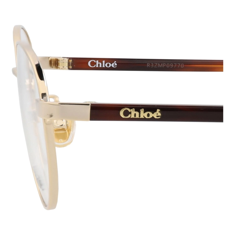 MARCOS OPTICOS METALICOS CON MARCO REDONDO CHLOE  PARA MUJER EN COLOR DORADO HAVANA TRANSPARENT - 4