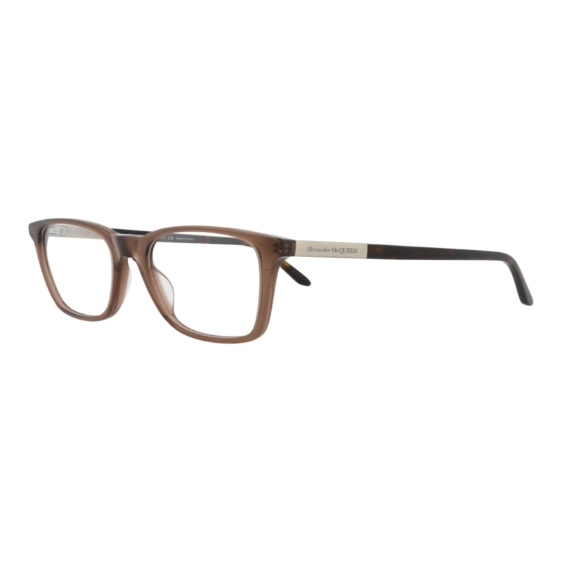MONTURAS OPTICAS DE ACETATO CON MARCO CUADRADO ALEXANDER MCQUEEN PARA HOMBRE COLOR MARRON PLATEADO - 2