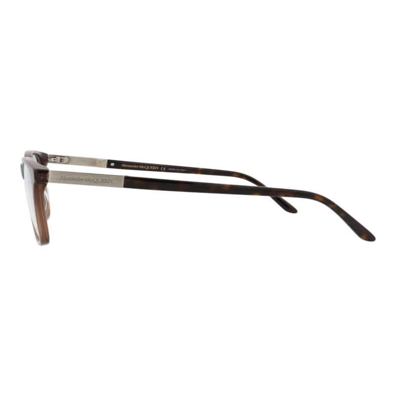 MONTURAS OPTICAS DE ACETATO CON MARCO CUADRADO ALEXANDER MCQUEEN PARA HOMBRE COLOR MARRON PLATEADO - 3