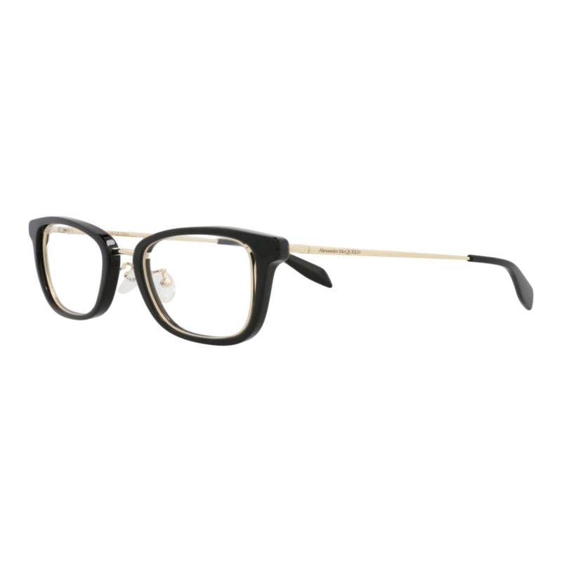 MONTURAS OPTICAS DE ACETATO CON MONTURA CUADRADA PARA MUJER DE ALEXANDER MCQUEEN COLOR NEGRO DORADO - 2