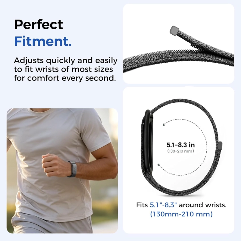 PAQUETE DE 2 BANDAS PARA GOOGLE FITBIT AIR, MATERIAL DE SILICONA Y NAILON CON HEBILLA DE PLASTICO, - 3