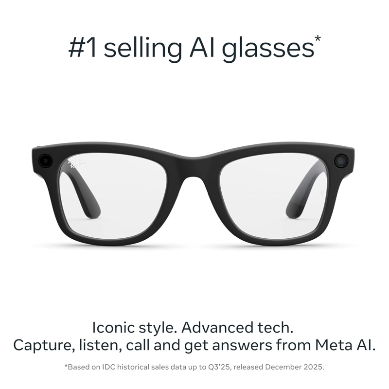 RAY-BAN META GEN 2 , WAYFARER, EFECTO MATE BLACK SMART AI GLASSES PARA MEN, WOMEN 2X BATTERY LIFE - 2