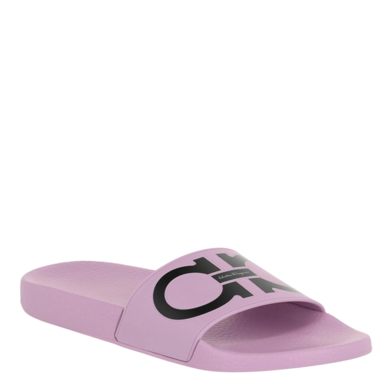 CALZADO FERRAGAMO GROOVY DUAL GANCINI SLIDES PARA MUJER EN COLOR ROSA - 2