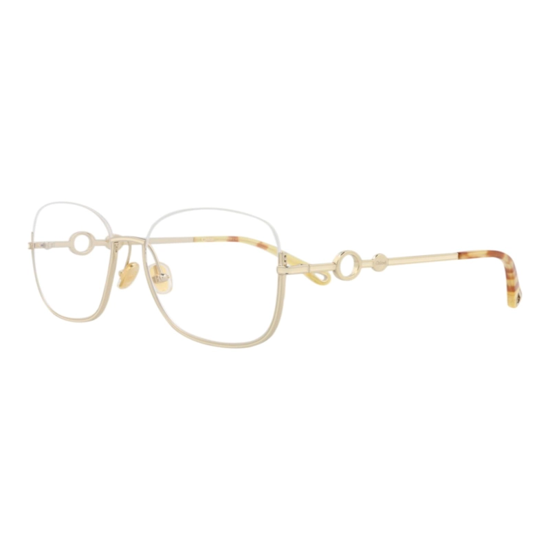 MARCOS OPTICOS METALICOS CHLOE  CON MARCO CUADRADO PARA MUJER EN DORADO DORADO TRANSPARENTE - 2