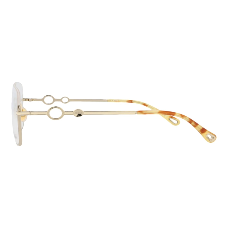 MARCOS OPTICOS METALICOS CHLOE  CON MARCO CUADRADO PARA MUJER EN DORADO DORADO TRANSPARENTE - 3