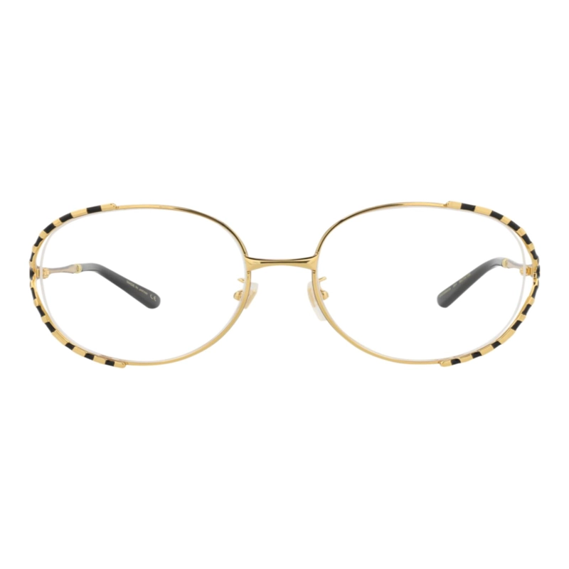 MARCOS OPTICOS METALICOS CON MARCO REDONDO GUCCI PARA MUJER EN DORADO NEGRO Y TRANSPARENTE - 1
