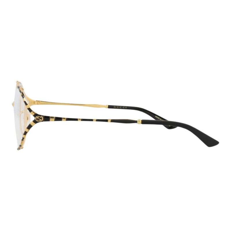 MARCOS OPTICOS METALICOS CON MARCO REDONDO GUCCI PARA MUJER EN DORADO NEGRO Y TRANSPARENTE - 3