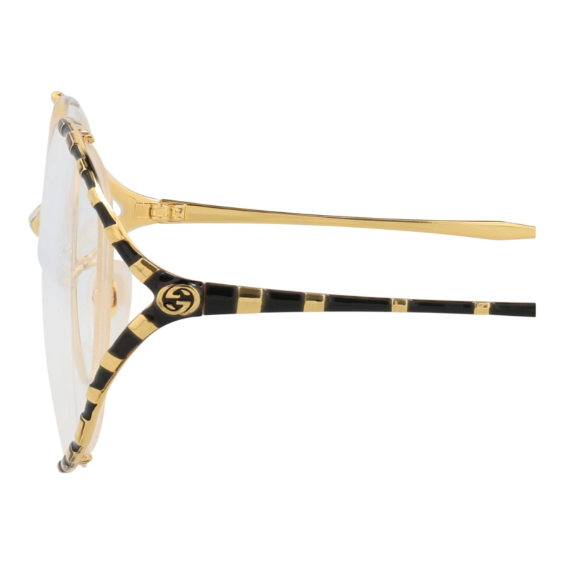 MARCOS OPTICOS METALICOS CON MARCO REDONDO GUCCI PARA MUJER EN DORADO NEGRO Y TRANSPARENTE - 4