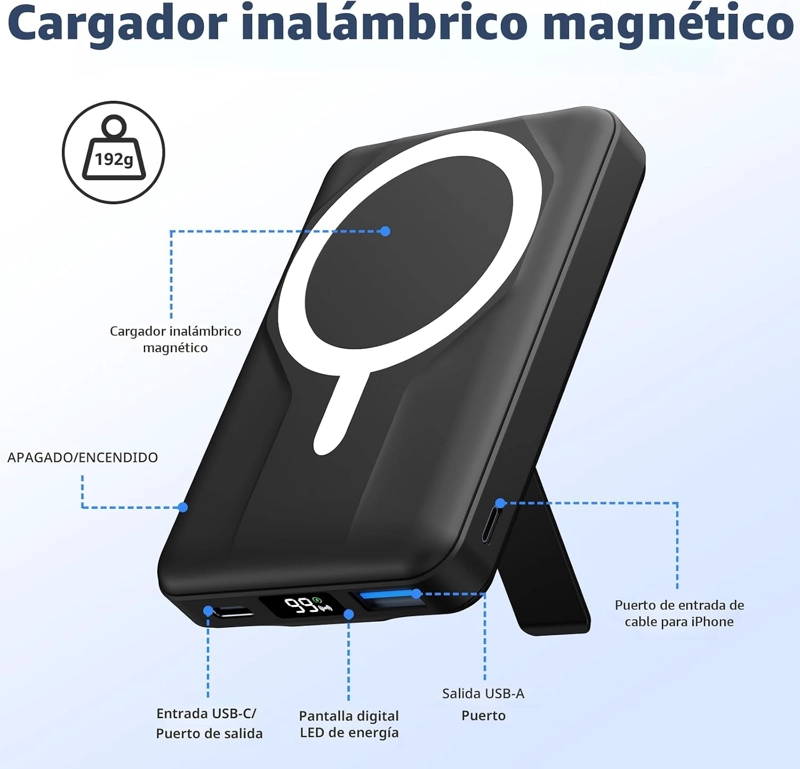 PARA CARGADOR PORTATIL MAGSAFE, BANCO DE ENERGIA MAGNE TICO DE 10000 - 2