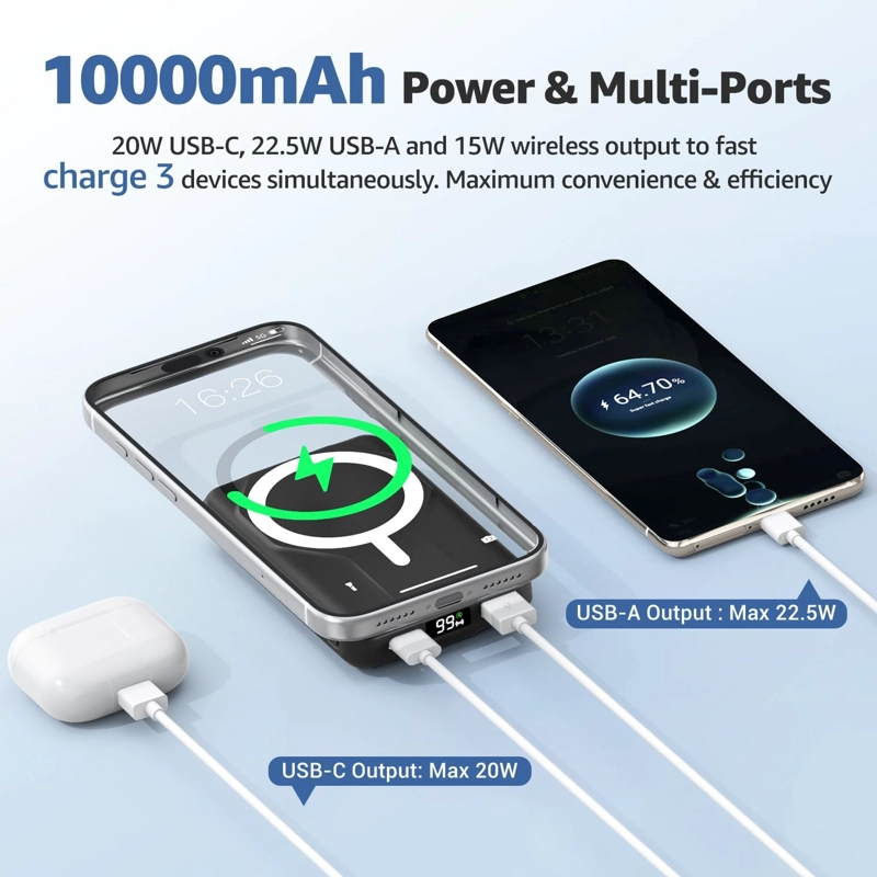 PARA CARGADOR PORTATIL MAGSAFE, BANCO DE ENERGIA MAGNE TICO DE 10000 - 4