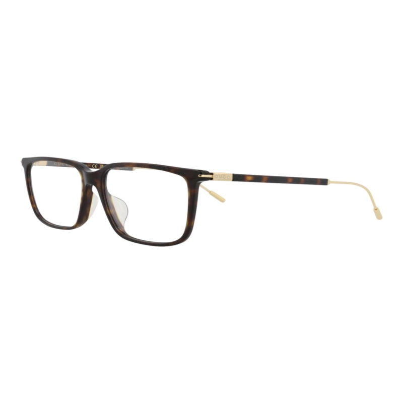 MONTURAS OPTICAS GUCCI DE ACETATO RECICLADO CON MARCO CUADRADO PARA HOMBRE EN COLOR HAVANA GOLD - 2