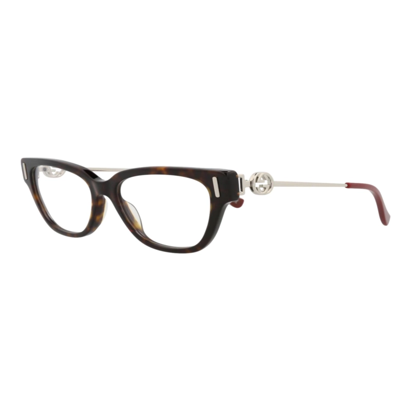 MONTURAS OPTICAS DE ACETATO GUCCI CON MONTURA CUADRADA PARA MUJER EN COLOR HAVANA SILVER TRANSPARENT - 2
