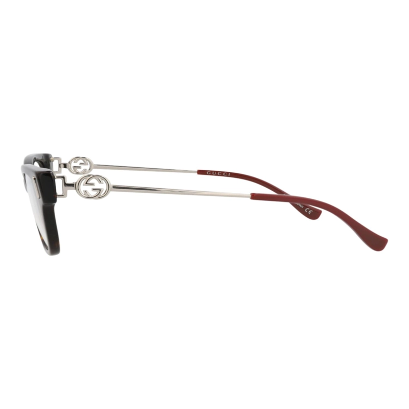 MONTURAS OPTICAS DE ACETATO GUCCI CON MONTURA CUADRADA PARA MUJER EN COLOR HAVANA SILVER TRANSPARENT - 3