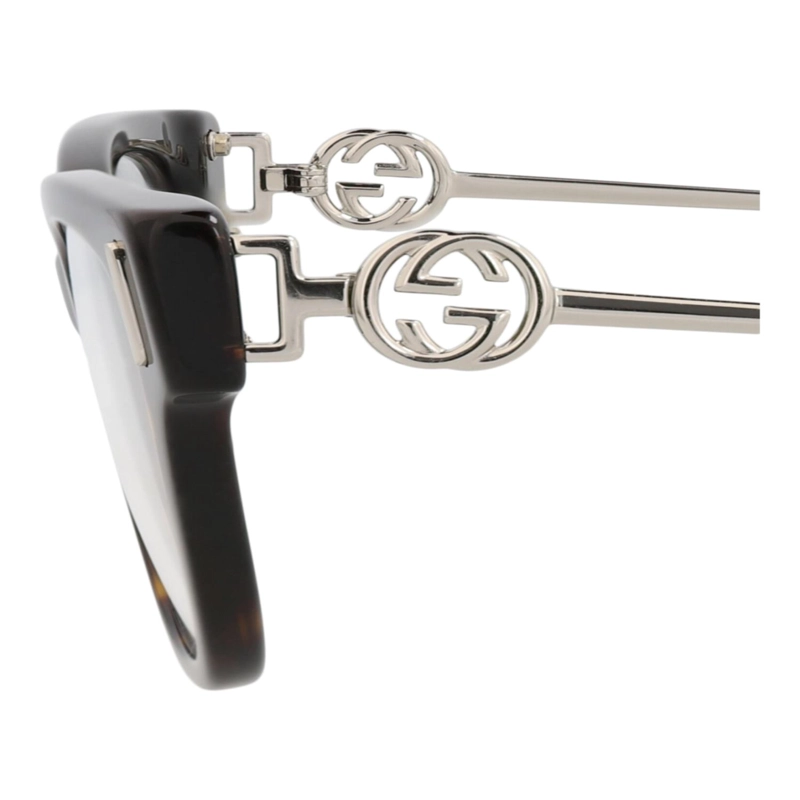 MONTURAS OPTICAS DE ACETATO GUCCI CON MONTURA CUADRADA PARA MUJER EN COLOR HAVANA SILVER TRANSPARENT - 4