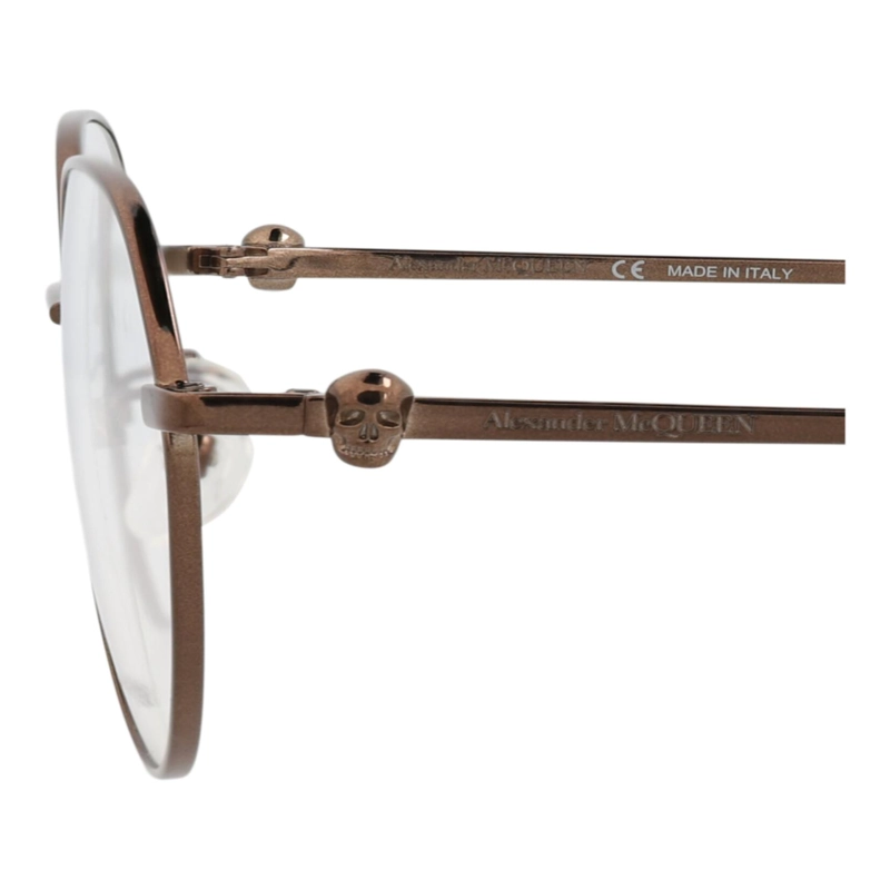 MARCOS OPTICOS METALICOS CON MARCO REDONDO ALEXANDER MCQUEEN PARA HOMBRE Y MUJER EN MARRON MARRON - 4
