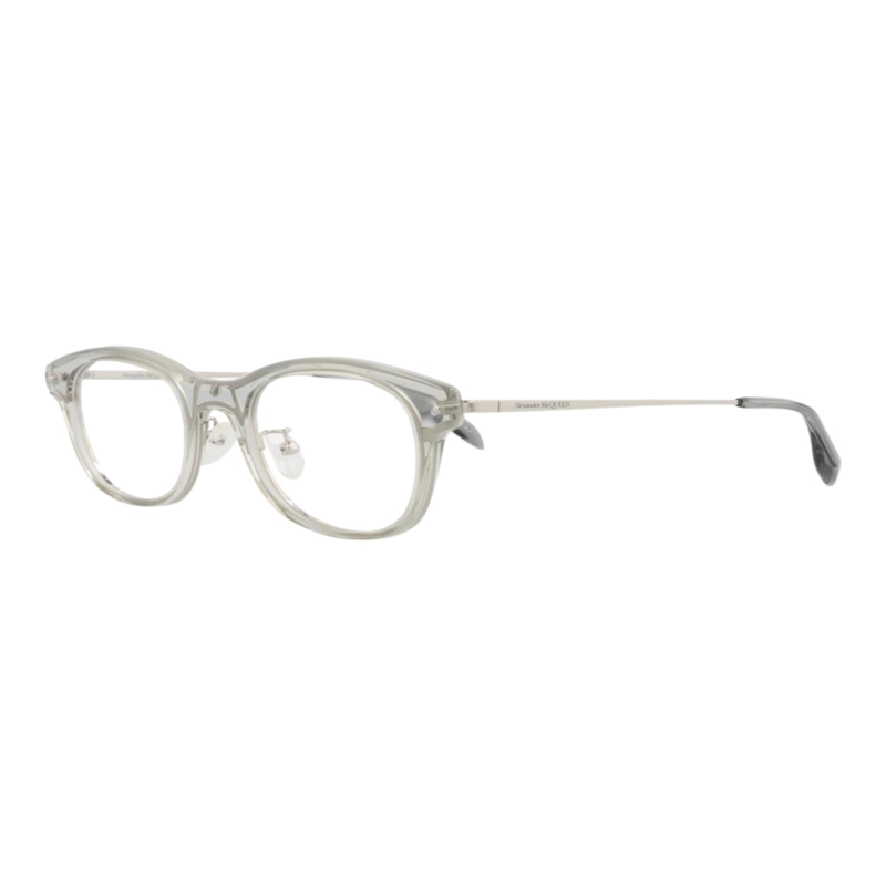 MONTURAS OPTICAS DE ACETATO CON MARCO REDONDO ALEXANDER MCQUEEN PARA HOMBRE COLOR GRIS PLATEADO - 2