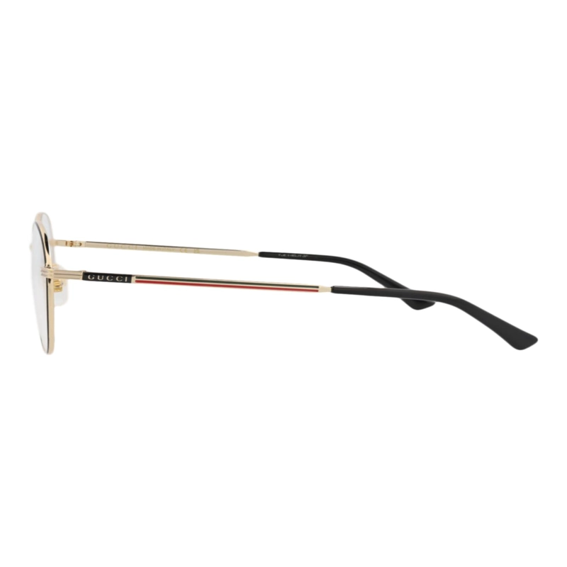 MARCOS OPTICOS METALICOS CON MARCO REDONDO GUCCI PARA HOMBRE EN NEGRO DORADO TRANSPARENTE - 3
