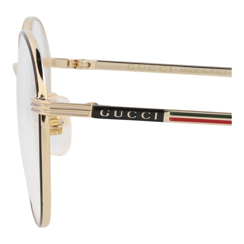 MARCOS OPTICOS METALICOS CON MARCO REDONDO GUCCI PARA HOMBRE EN NEGRO DORADO TRANSPARENTE - 4