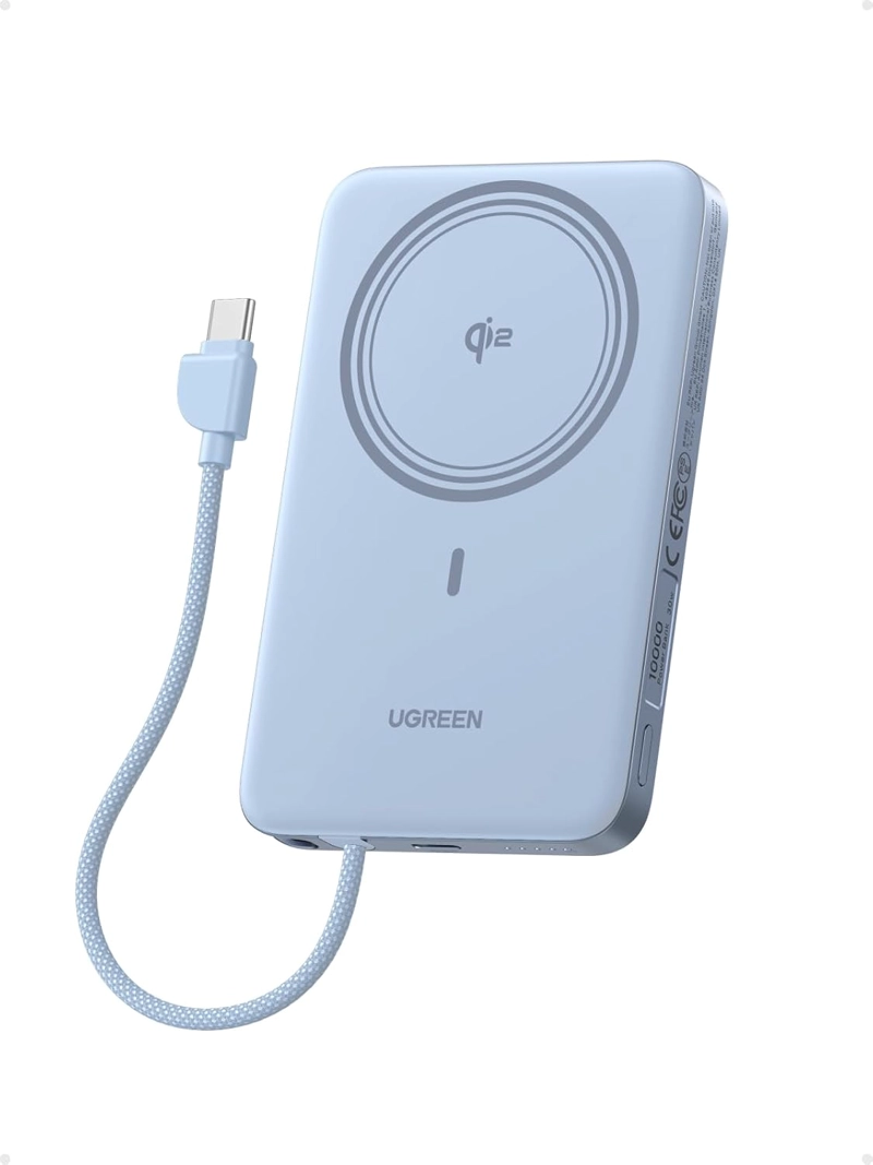UGREEN MAGFLOW AIR QI2 - BANCO DE ENERGIA MAGNE TICO DE 10000 MAH, CARGADOR PORTATIL INALAMBRICO - 1
