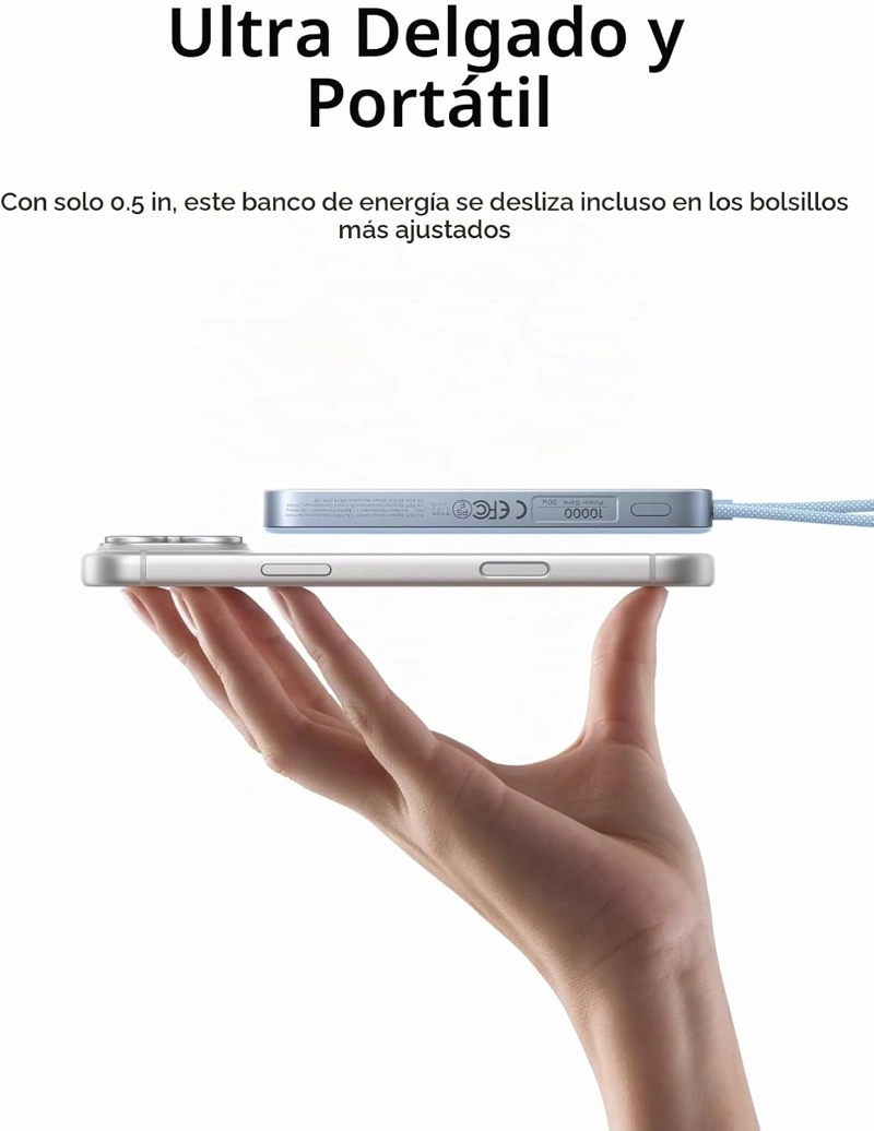 UGREEN MAGFLOW AIR QI2 - BANCO DE ENERGIA MAGNE TICO DE 10000 MAH, CARGADOR PORTATIL INALAMBRICO - 2