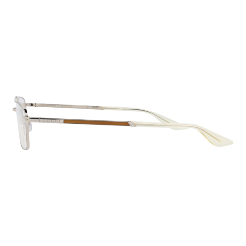 MONTURAS OPTICAS METALICAS GUCCI AVIATORFRAME PARA HOMBRE EN PLATA PLATEADA Y TRANSPARENTE - 3