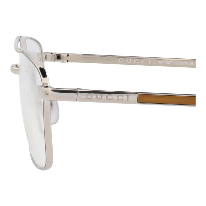 MONTURAS OPTICAS METALICAS GUCCI AVIATORFRAME PARA HOMBRE EN PLATA PLATEADA Y TRANSPARENTE - 4