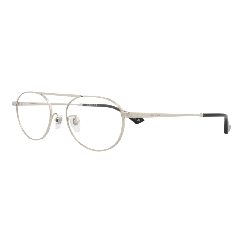 MARCOS OPTICOS METALICOS CON MARCO REDONDO GUCCI PARA HOMBRE EN PLATA PLATEADA TRANSPARENTE - 2