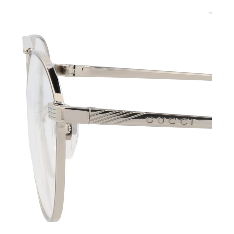 MARCOS OPTICOS METALICOS CON MARCO REDONDO GUCCI PARA HOMBRE EN PLATA PLATEADA TRANSPARENTE - 4